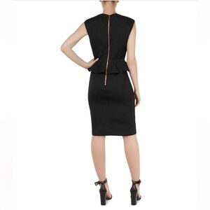 Ted Baker | Black Peplum Dress | Midi Dress | Sz: 0